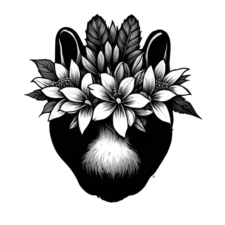 Rabbit Foot With Lehua Flowers