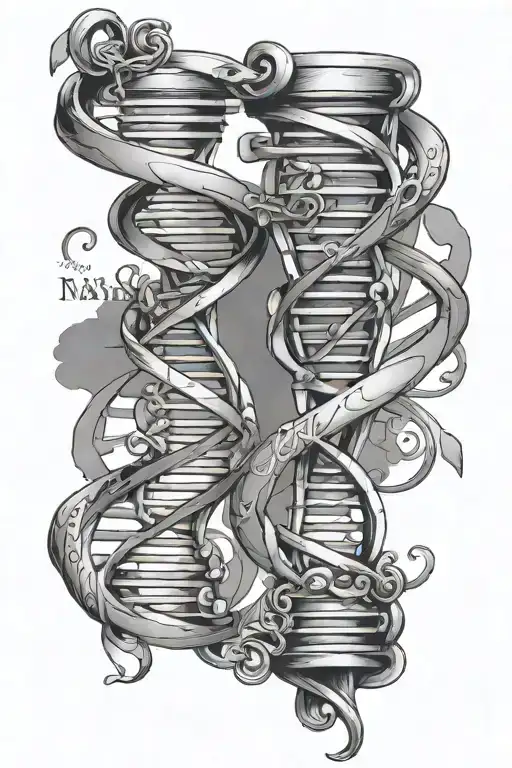 Double Helix Dna With Nayla Name Written Inside