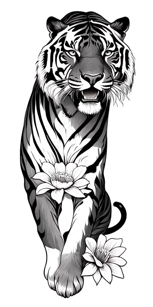 Tiger And Flower