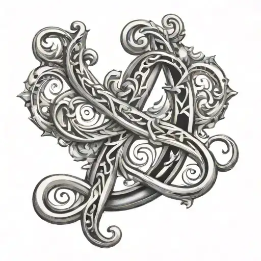 Roman Number 4-29 With Initals J F And Infinity S H Calligraphy