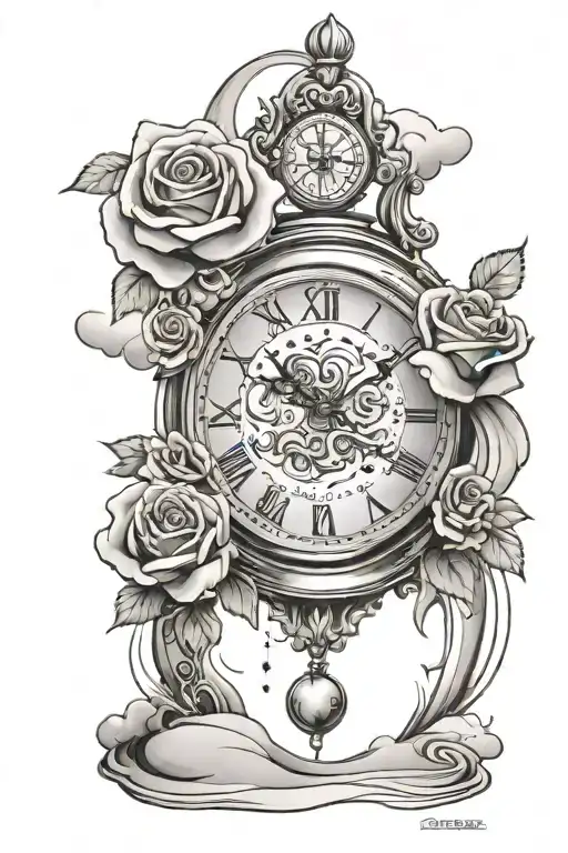 Roses Sand Clock Akatsuki Clouds