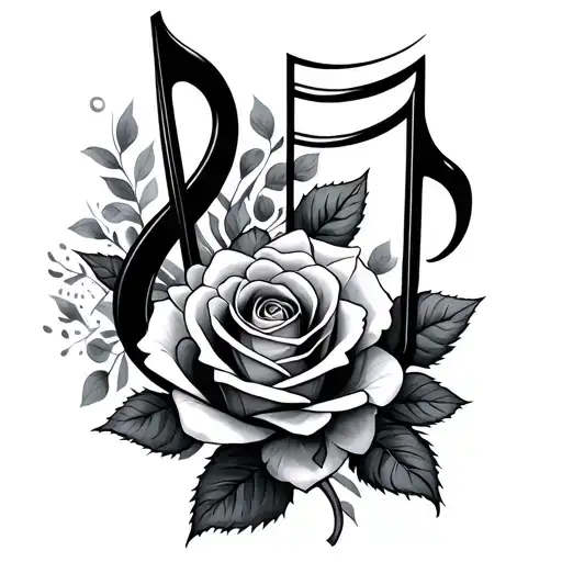 Music Notes With Roses