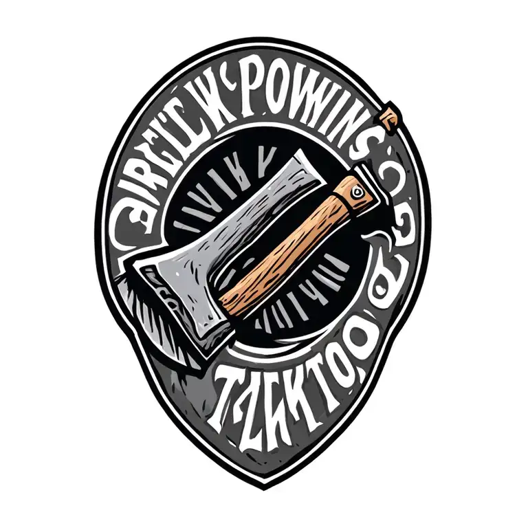 Throwing Axe Embedded Within The Words