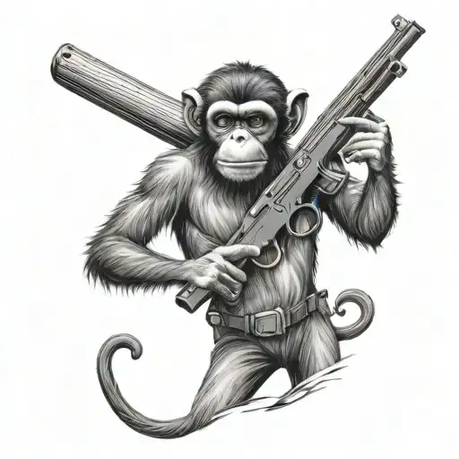 Monkey With Shotgun