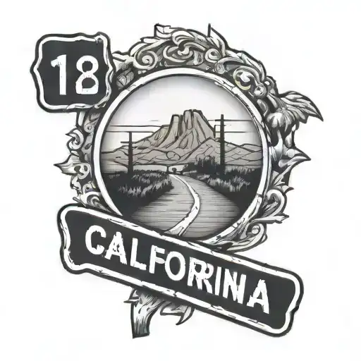 128 California Road Sign