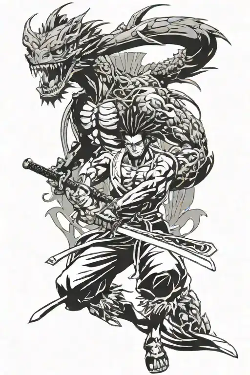 Zoro One Piece Sword Fight Dragon