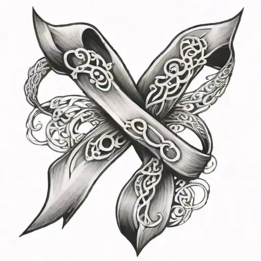 Stroke And Cancer Ribbon