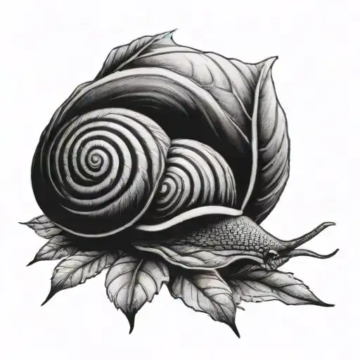 Snail On A Leaf