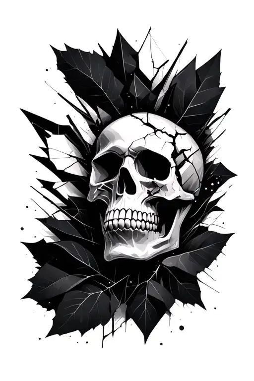 Broken Skull Geo Symteric Shapes