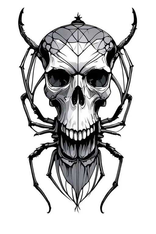 Bettle Skull Geo Symteric Shapes