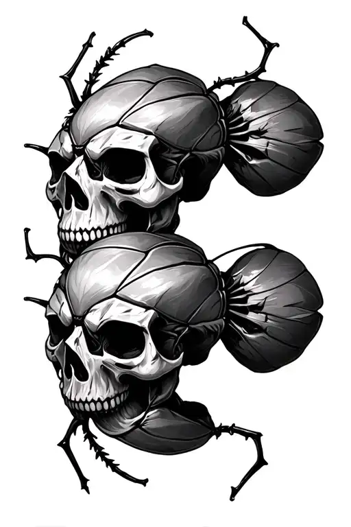 Bettle Skull Geo Symteric Shapes