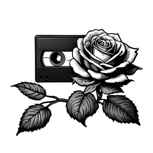 Vhs Tape With A Rose In Memory Of My Dad