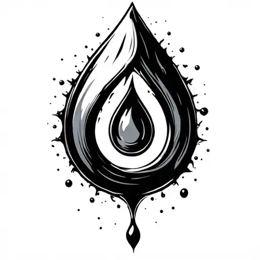 Tear Drop Solid Black Ink