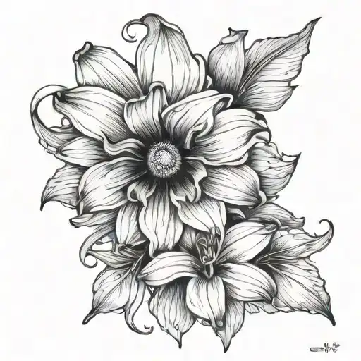 Daisy And Sweet Pea And Violet And Iris