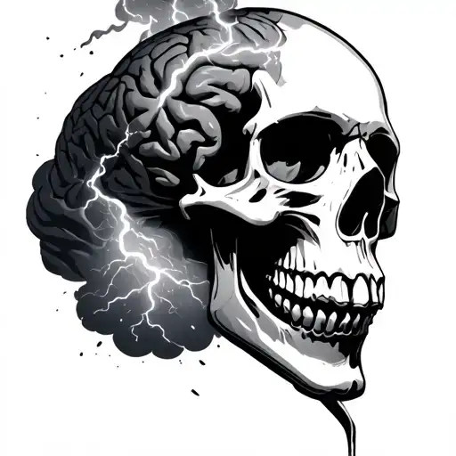 Skull With A Storm In The Brain