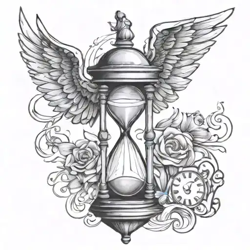 Hourglass With Angel On Top Of It