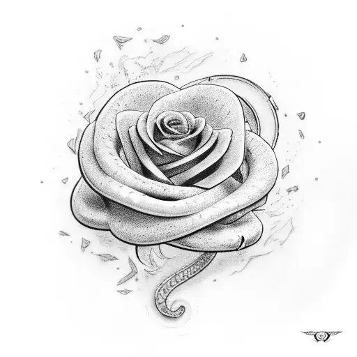 Wrap Around Viper On A Blue Rose