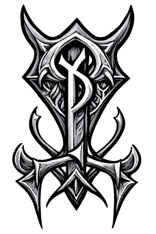 Norse Rune For Grandchildren Tattoo Design Featuring