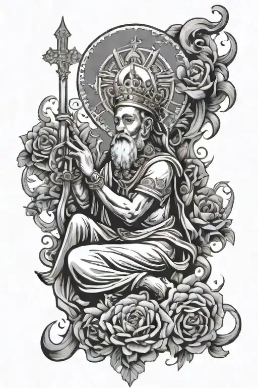 Combine Elements Of Self-employment With Religious Imagery In A Tattoo Design