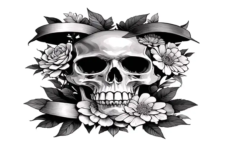 Skull Made Out Of Flowers