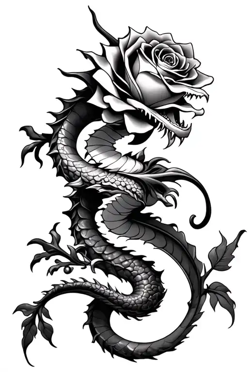 Dragon Wrapped Round Rose