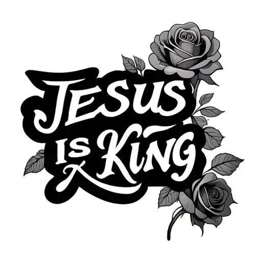 Roses And Jesus Is King Wording