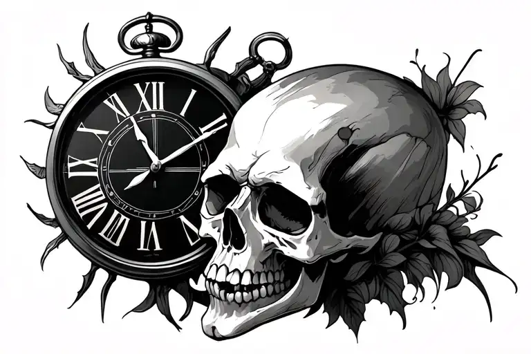 Clock And Skull
