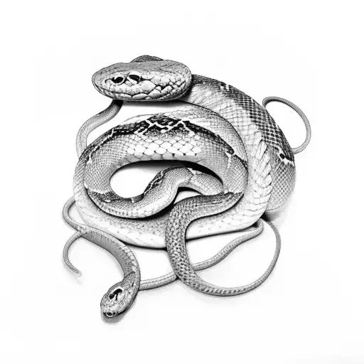 A Snake Wrapped Around A Human Heart Ready To Strike