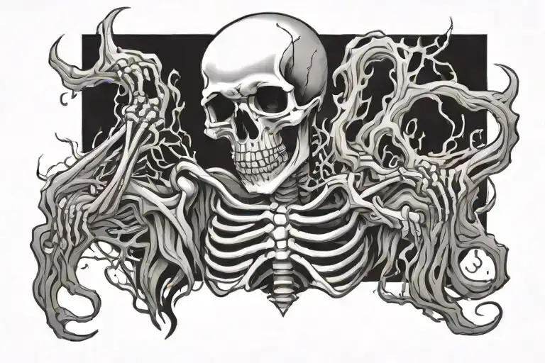 Skeleton Suffering Burning