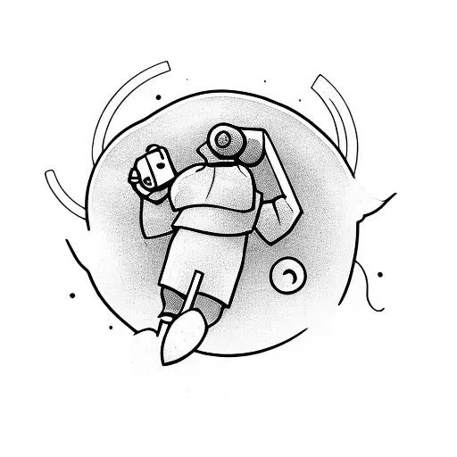 A Retail Worker Holding A Handball While Surrounded By Gaming Symbols