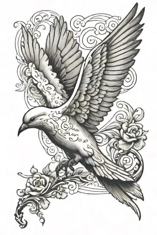 Dove And A Scripture Designs Embedded Within
