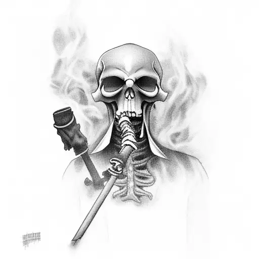 Grim Reaper Smoking A Blunt