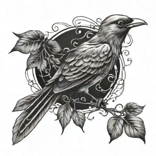 Liberated Bird Flying With Vines Wrapping