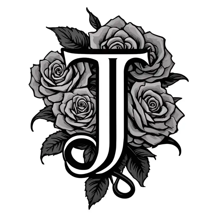 4 Intertwined Letter J's To Represent The 4 People In A Family