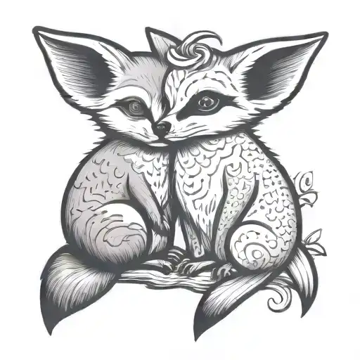 Fennec Fox And Penguin Wearing