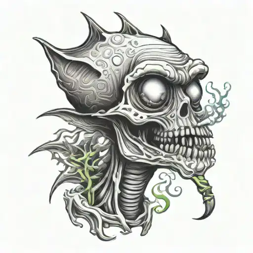 Trippy Alien Smoking A Joint