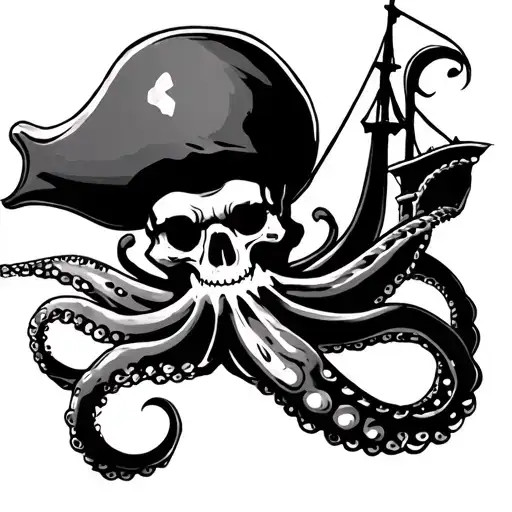 Squid Steering A Pirate Ship