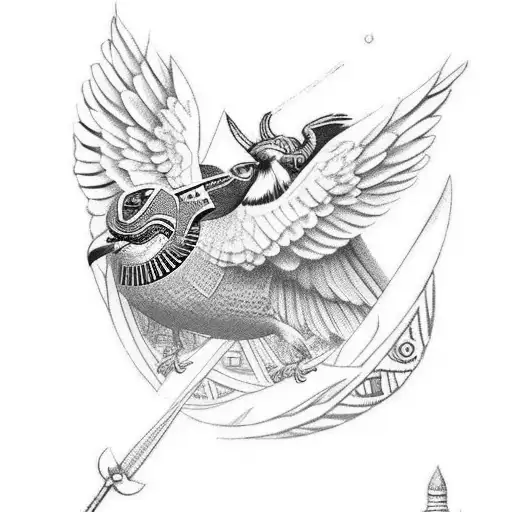 Create Me And Upper Leg Sleeve Of Egyptian Mythology With A Bird God