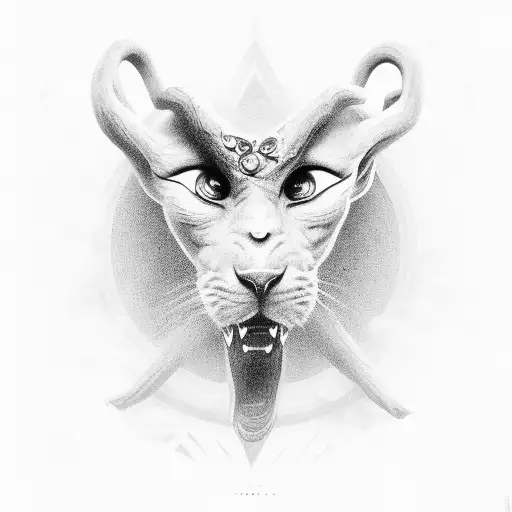 Mom God Depicted In Black-grey Style