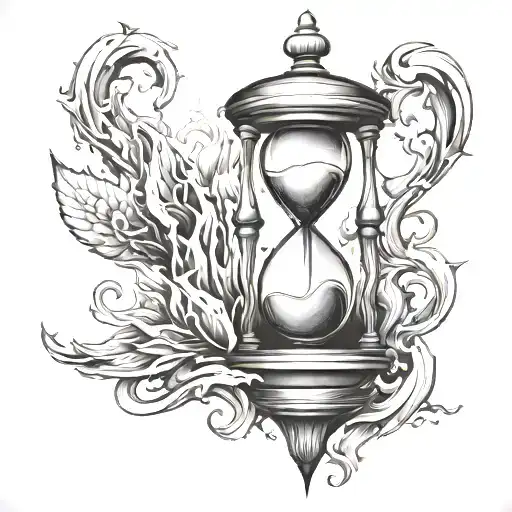 Hourglass And Flames