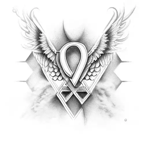 Combine A Greek Letter Teta And Chi With Angel Wings