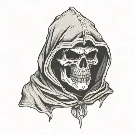 Skull In Cloak Hood