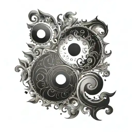 A Ying And Yang Symbol Formed By Programming Symbols