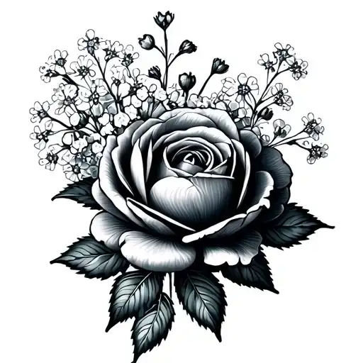 Alpine Forget Me Not Peony Baby's Breath Rose