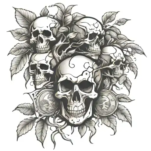 Skulls And Money Tree Growing