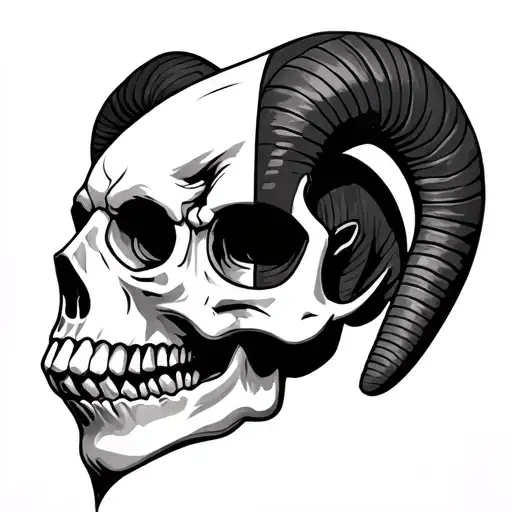 Ram Half Skull Half Face