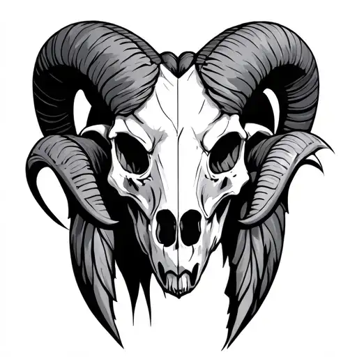 Ram Half Skull