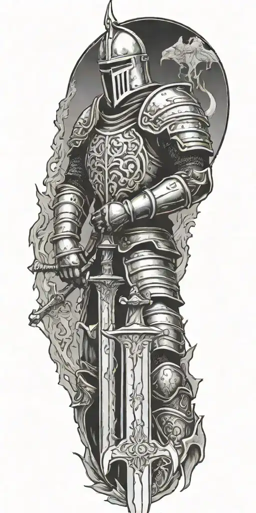 Knight Holding A Voidsword In The Middle Of North Of Sweden