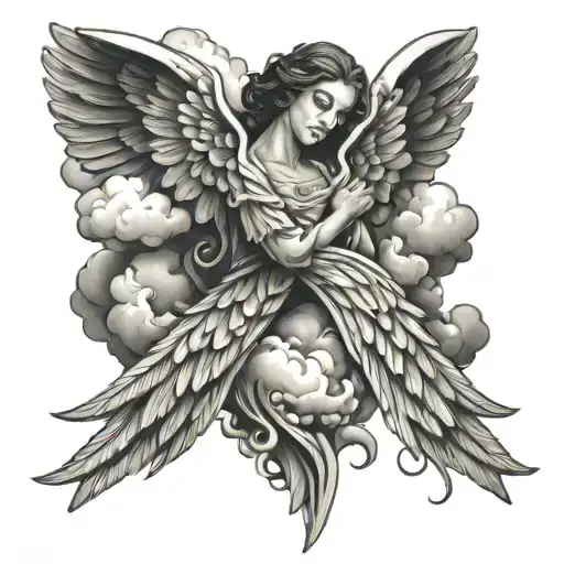 Angel Wings And Clouds