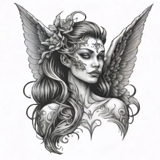 Half Angel Half Demon Woman